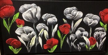 Black and White and Red Poppies